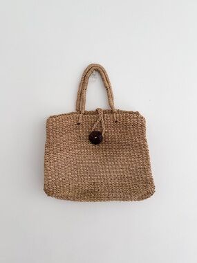 Vintage Hunt Club Raffia Tote Bag Natural Straw Market Bag Beach Resort Purse